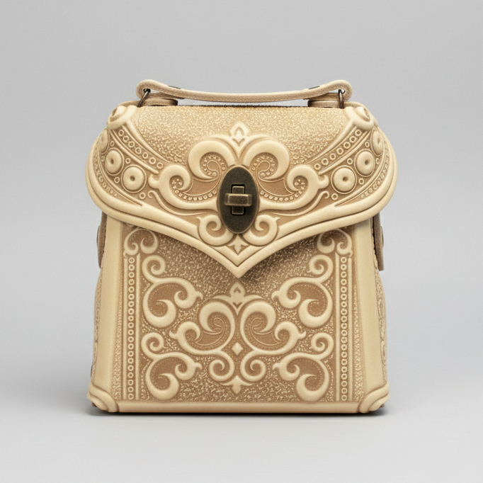 Black Boho Embossed Backpack