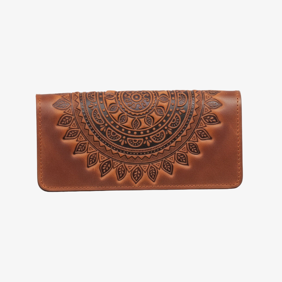 Cognac Mandala Long Wallet