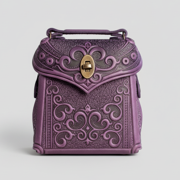 Black Boho Embossed Backpack