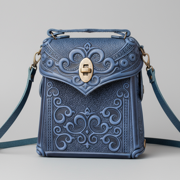 Boho Embossed Leather 3-in-1 Convertible Backpack Purse Crossbody