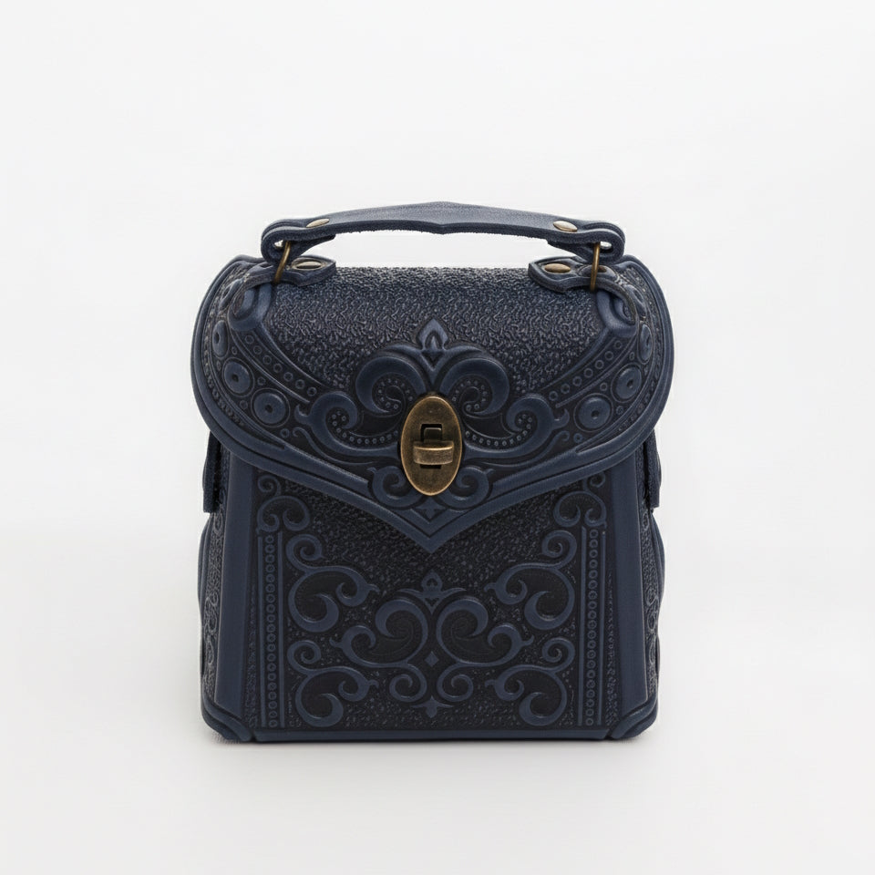 Boho Embossed Leather 3-in-1 Convertible Backpack Purse Crossbody