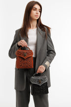 Boho Embossed Leather 3-in-1 Convertible Backpack Purse Crossbody