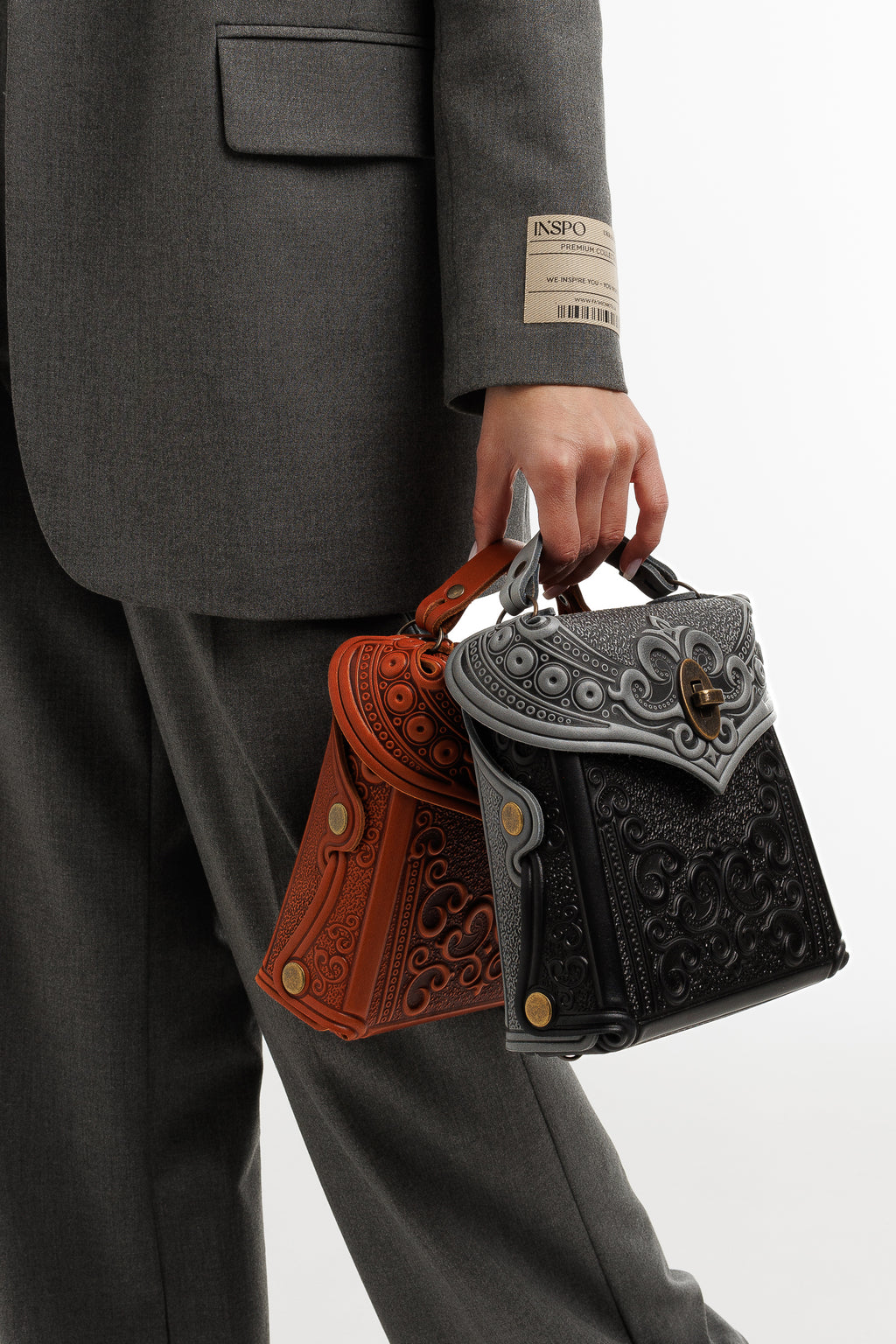 Boho Embossed Leather 3-in-1 Convertible Backpack Purse Crossbody